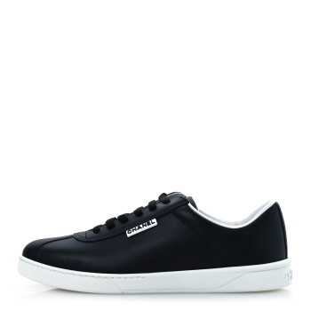 CHANEL Calfskin CC Womens Sneakers 42 Black
