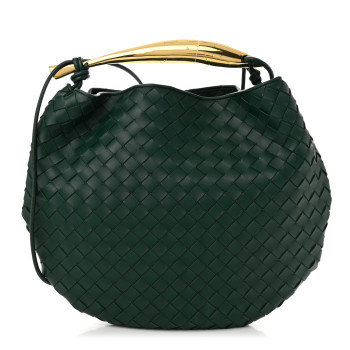 BOTTEGA VENETA Nappa Intrecciato Medium Sardine Bag Emerald Green