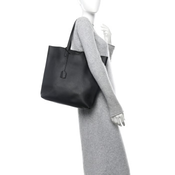 SAINT LAURENT Calfskin Medium Shopping Tote Black