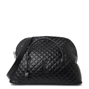 SAINT LAURENT Calfskin Quilted ES Giant Travel Bag Black
