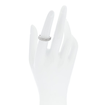 PARKER & WEST BY FASHIONPHILE 18K White Gold Diamond .25ctw 5 Row Pave Band Ring 53 6.25