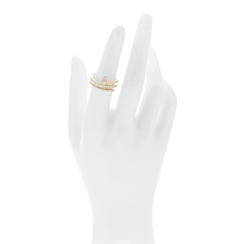 CARTIER 18K Yellow Gold Diamond Double Juste Un Clou Paved Ring 52 6