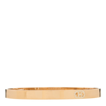 HERMES 18K Rose Gold Diamond PM H D'Ancre Bracelet ST