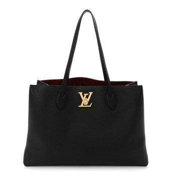 LOUIS VUITTON Grained Calfskin Lockme Shopper Black