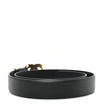 CHANEL Calfskin Metal Enamel CC Belt 75 30 Black Golden