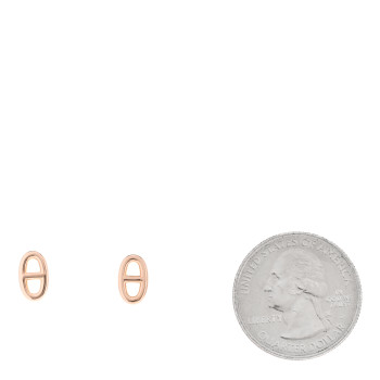HERMES 18K Rose Gold TPM Farandole Stud Earrings