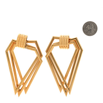 GUCCI Metal Geometric Earrings Gold