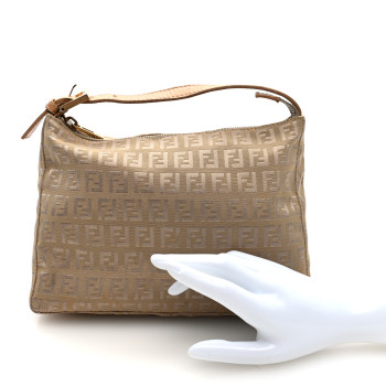 FENDI Zucchino Mini Pochette Beige Naturale