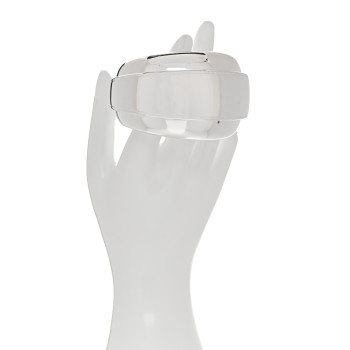 SAINT LAURENT Brass Big Bumpy Cuff Bracelet M Silver