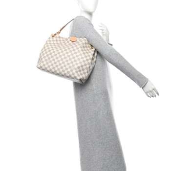 LOUIS VUITTON Damier Azur Graceful PM Rose Ballerine