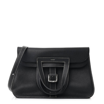 HERMES Taurillon Clemence Halzan 31 GM Black