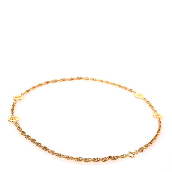 CHANEL Metal Chain CC Medallion Belt Gold