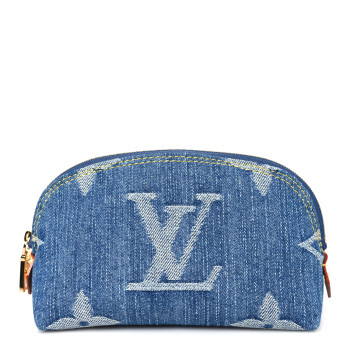 LOUIS VUITTON Denim Giant Monogram Pochette Cosmetique PM Denim Blue