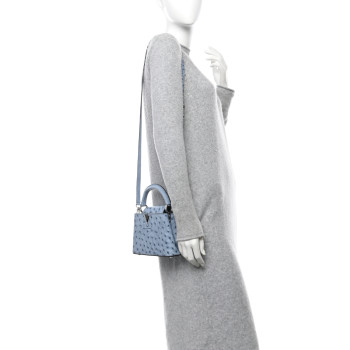 LOUIS VUITTON Ostrich Capucines Mini Blue Denim