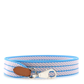 HERMES Toile Swift 25mm Sangle Cordage Shoulder Strap Azur Mauve Pale Gold