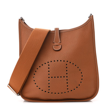 HERMES Taurillon Clemence Evelyne III PM Gold