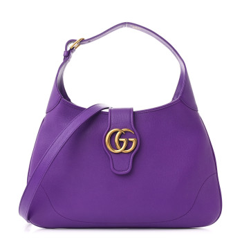 GUCCI Goatskin Medium Aphrodite Shoulder Bag Shine Purple