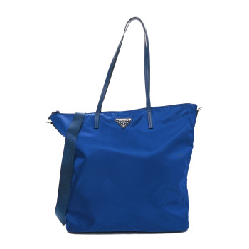 PRADA Tessuto Nylon Saffiano Tote Bluette