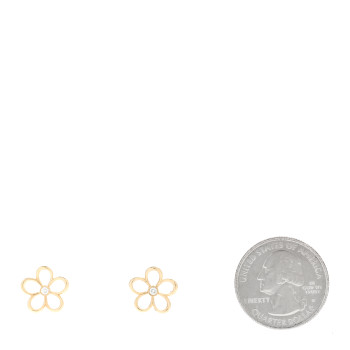 TIFFANY 18K Yellow Gold Diamond Small Open Flower Earrings