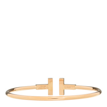 TIFFANY 18K Rose Gold Diamond Black Onyx T Wire Bracelet