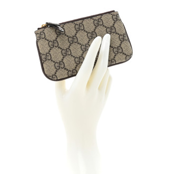 GUCCI GG Supreme Monogram Selleria Key Case Brown