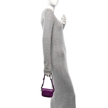 GUCCI Azalea Calfskin Web Monochrome Horsebit 1955 Wallet On Strap Purple