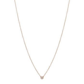 TIFFANY 18K Rose Gold Diamond .03ct Elsa Peretti Diamonds by the Yard Pendant Necklace
