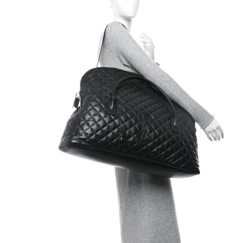 SAINT LAURENT Calfskin Quilted ES Giant Travel Bag Black