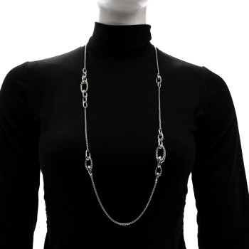 DAVID YURMAN Sterling Silver Oval Link Long Necklace