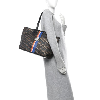 MOYNAT Grained Calfskin Canvas 1920 Oh! Tote Ruban MM Carbon Bronze