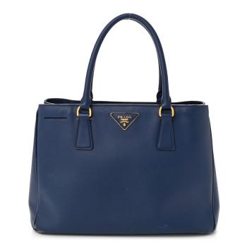 PRADA Saffiano Lux Medium Tote Bluette