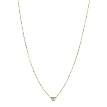 TIFFANY 18K Yellow Gold Diamond .14ct Elsa Peretti Diamonds by the Yard Pendant Necklace