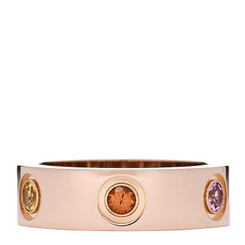 CARTIER 18K Pink Gold Sapphire Garnet Amethyst 5.5mm LOVE Ring 49 5