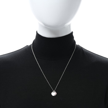 TIFFANY Sterling Silver Enamel Return to Tiffany Double Heart Tag Pendant Necklace Red