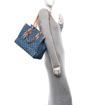LOUIS VUITTON Monogram Denim Onthego MM Blue