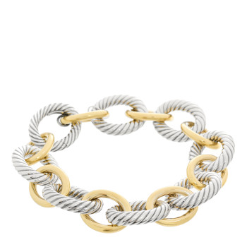 DAVID YURMAN Sterling Silver 18K Yellow Gold 18mm Extra Large Oval Link Bracelet