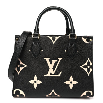 LOUIS VUITTON Empreinte Monogram Giant Onthego PM Black Beige