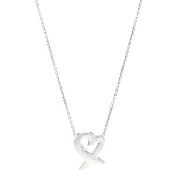TIFFANY Sterling Silver Paloma Picasso Loving Heart Pendant Necklace