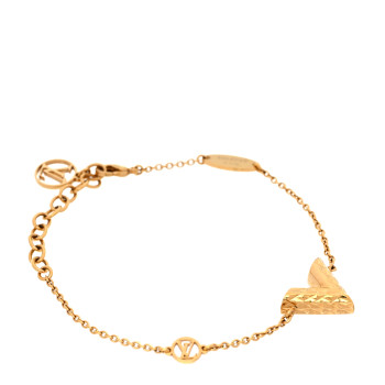 LOUIS VUITTON Essential V Guilloche Bracelet Gold