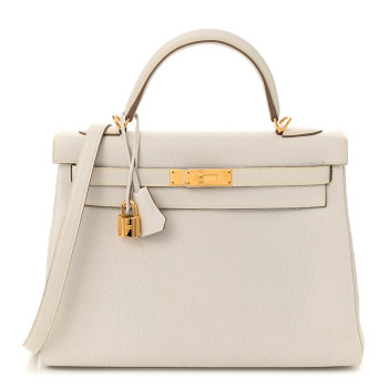 HERMES Togo Kelly Retourne 32 Gris Pale