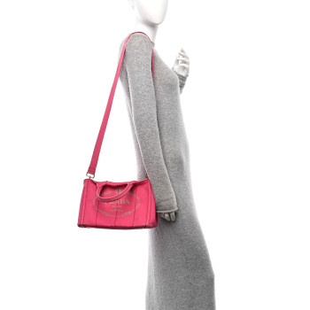 PRADA Canapa Small Logo Tote Peonia