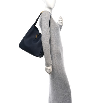 SAINT LAURENT Supple Calfskin Large Le 5 A 7 Soft Hobo Bleu Abysse
