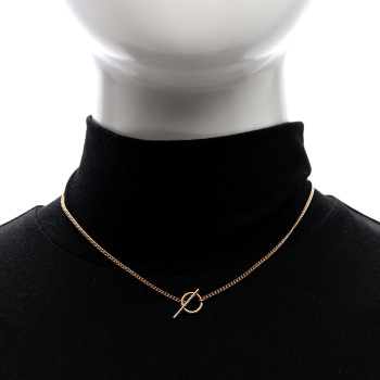 HERMES 18K Rose Gold PM Echappee Necklace ST