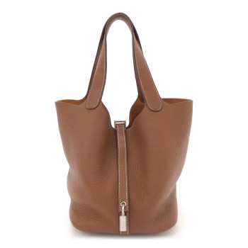 HERMES Taurillon Clemence Picotin Lock 22 MM Gold