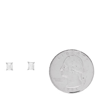 PARKER & WEST BY FASHIONPHILE Platinum Diamond .524ctw Rectangular Step Cut Solitaire Earrings