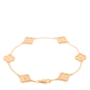 VAN CLEEF & ARPELS 18K Rose Gold 6 Motifs Sweet Alhambra Bracelet