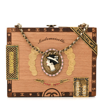 CHANEL Wood Havana By Night Cigar Box Minaudiere Brown