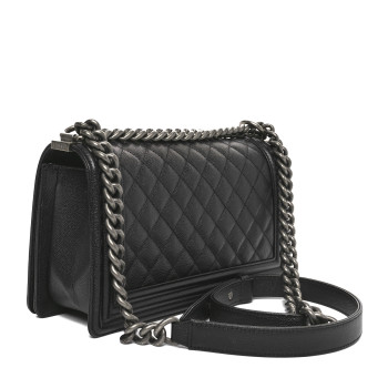 CHANEL Caviar Quilted Medium Boy Flap Black