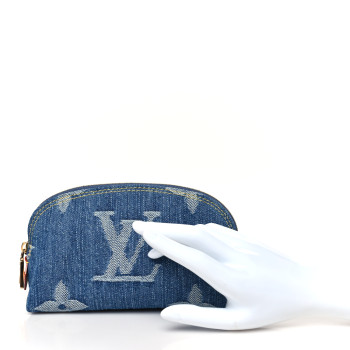LOUIS VUITTON Denim Giant Monogram Pochette Cosmetique PM Denim Blue