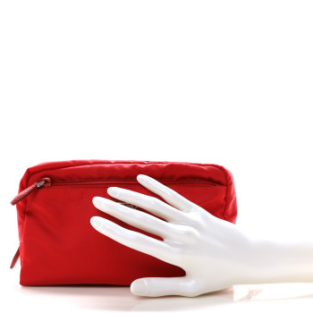 PRADA Tessuto Nylon Vela Cosmetic Pouch Rosso